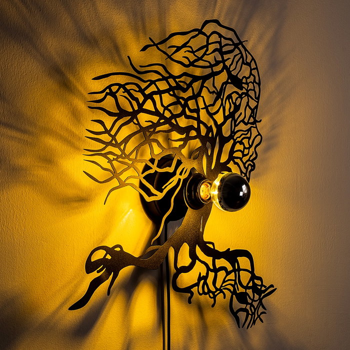Opviq Lámpara de pared Tree Woman negra